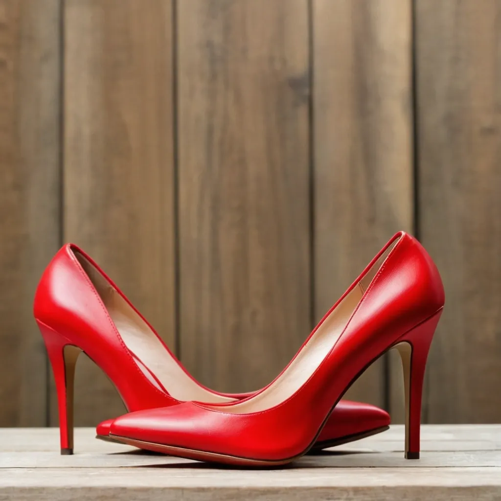 detailed photo of red high heels