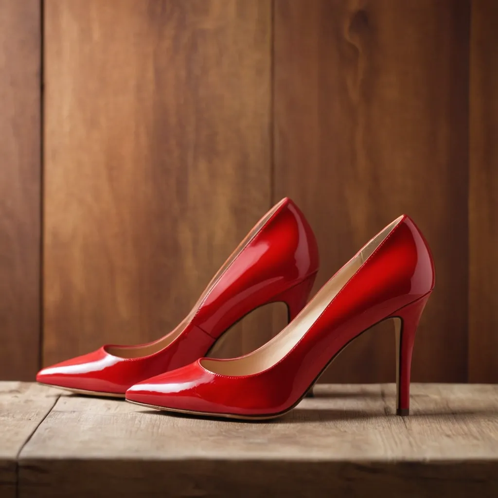 detailed photo of red high heels