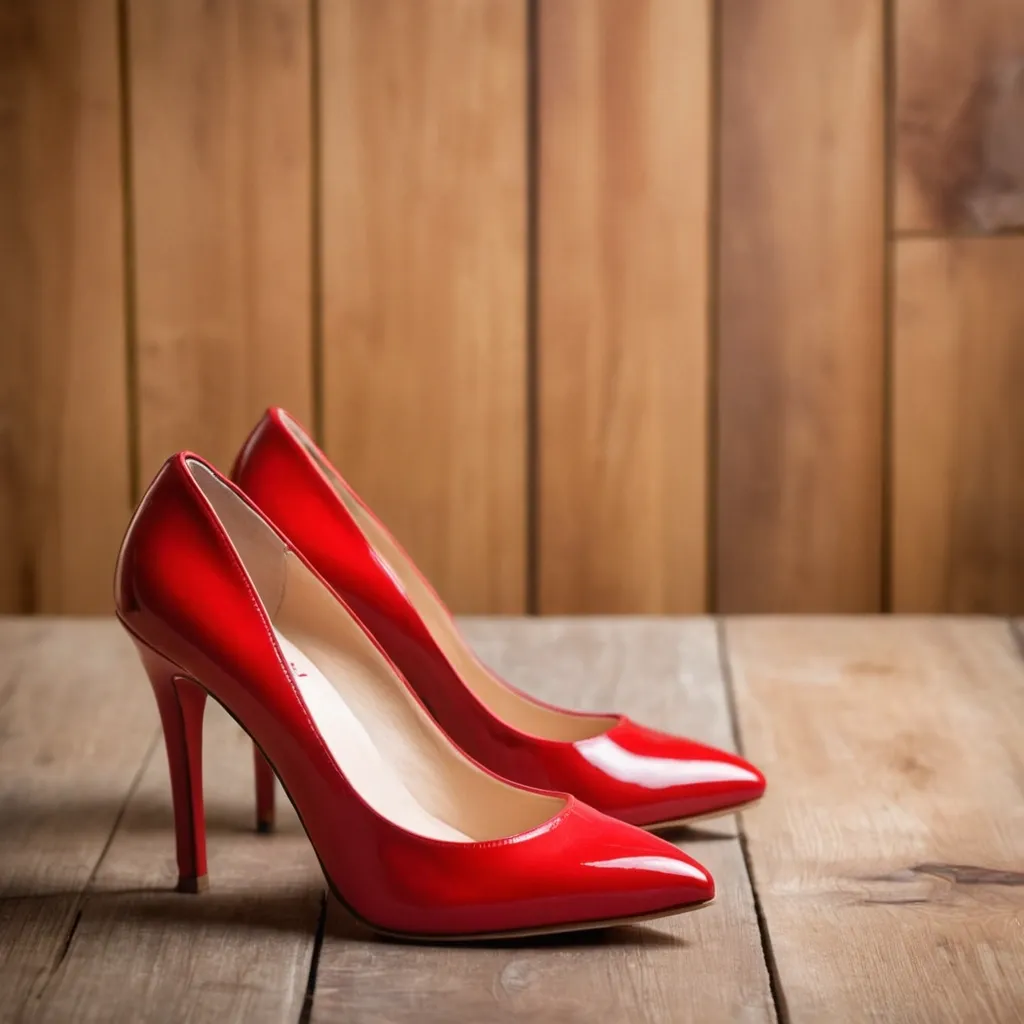 detailed photo of red high heels