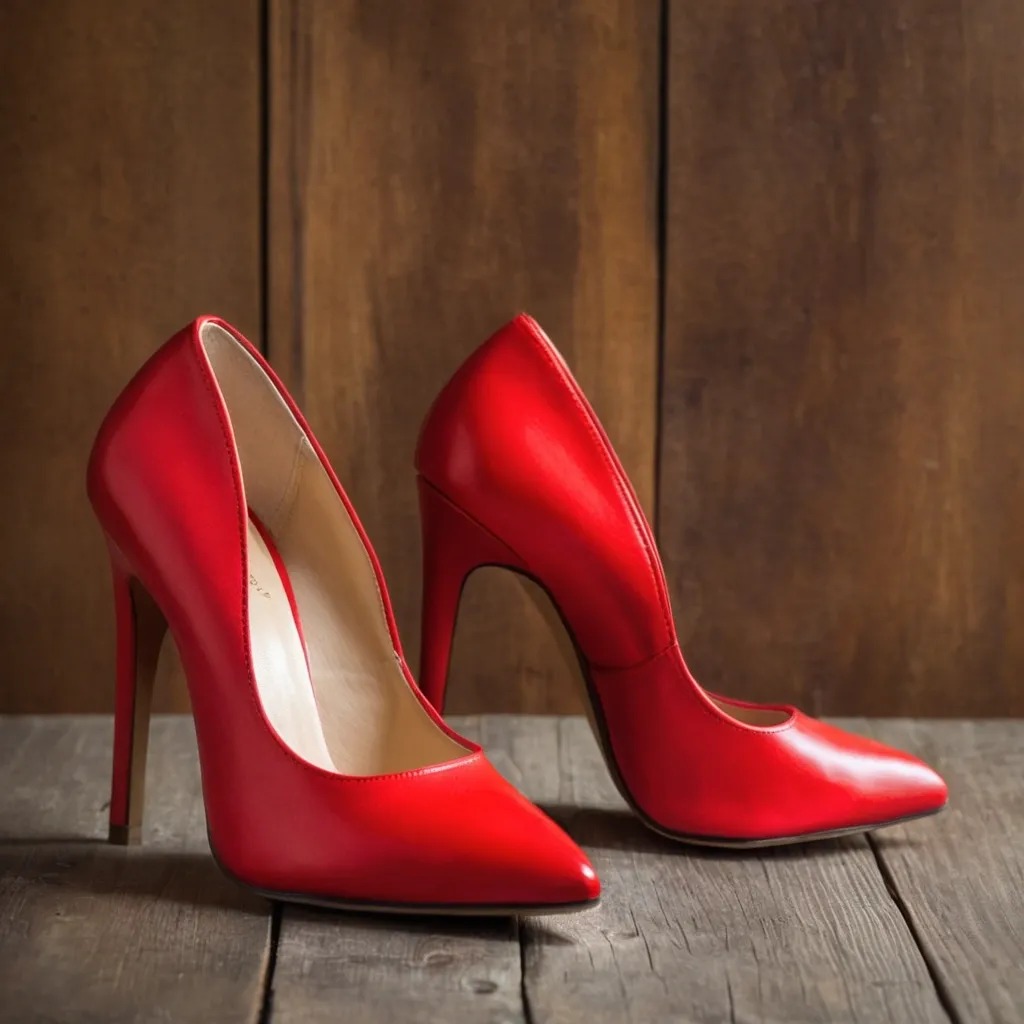 detailed photo of red high heels