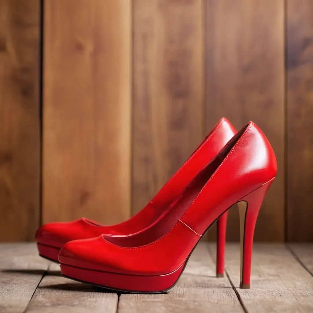 detailed photo of red high heels