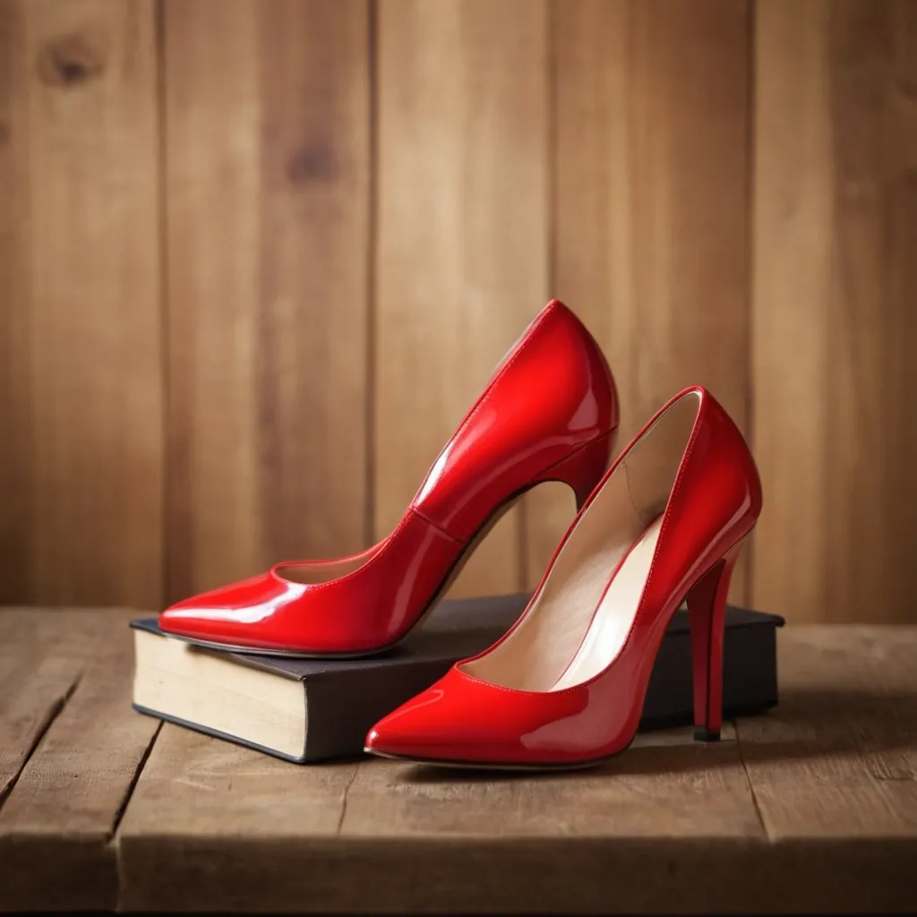 detailed photo of red high heels
