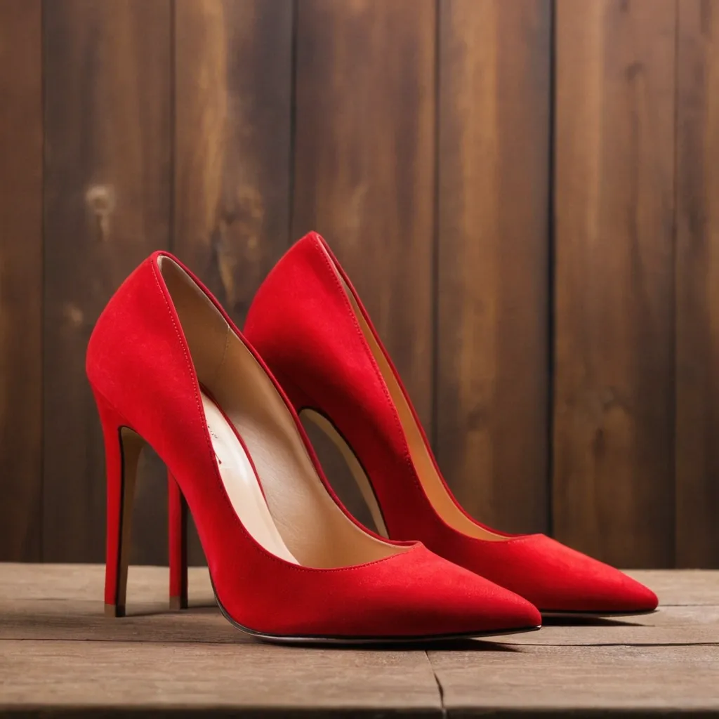 detailed photo of red high heels