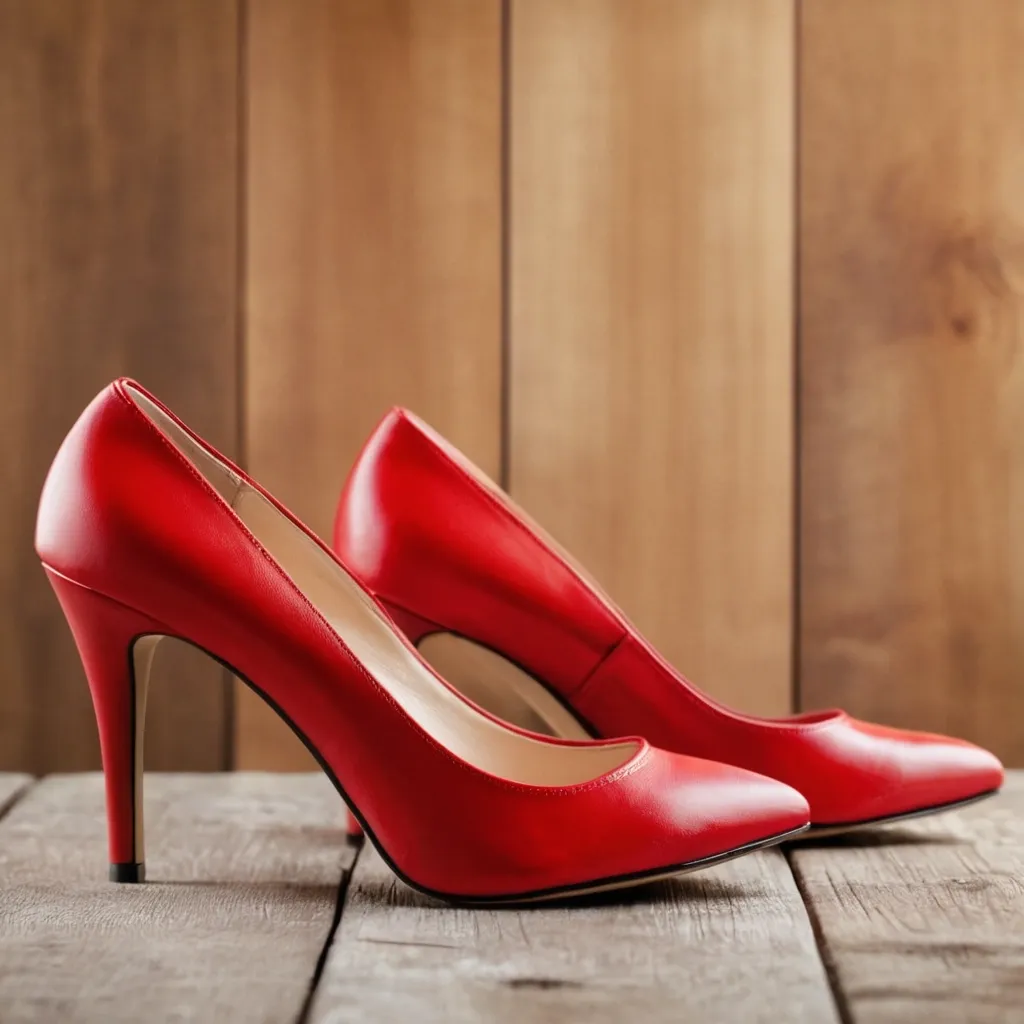 detailed photo of red high heels
