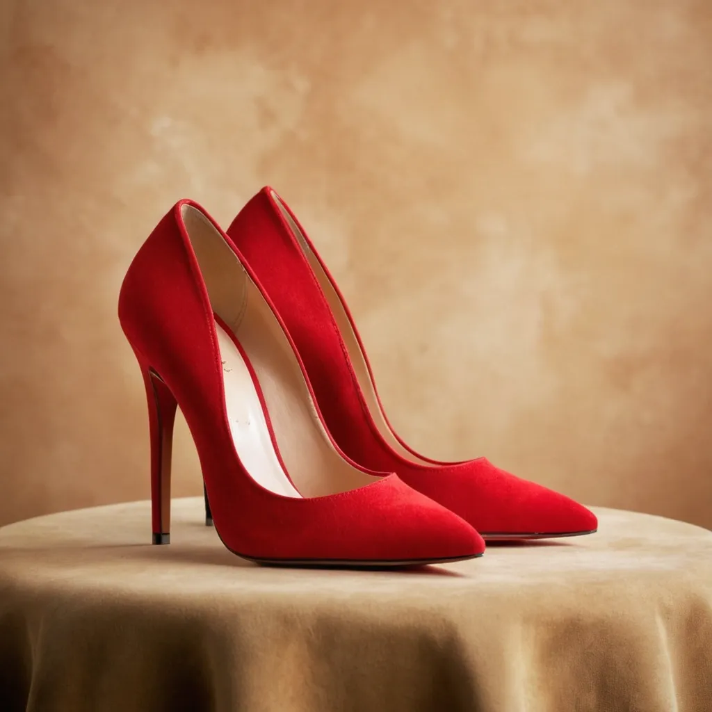 detailed photo of red high heels