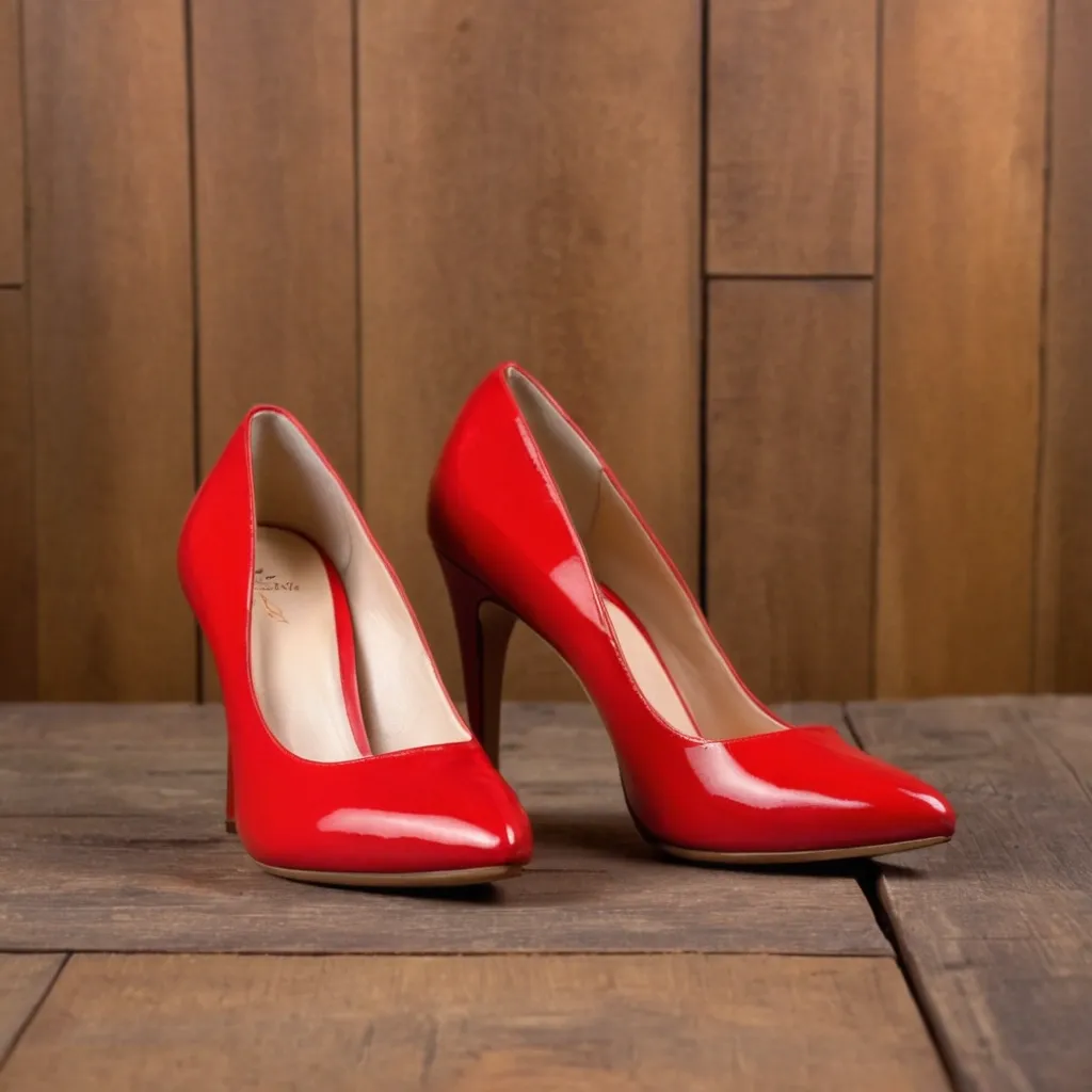 detailed photo of red high heels