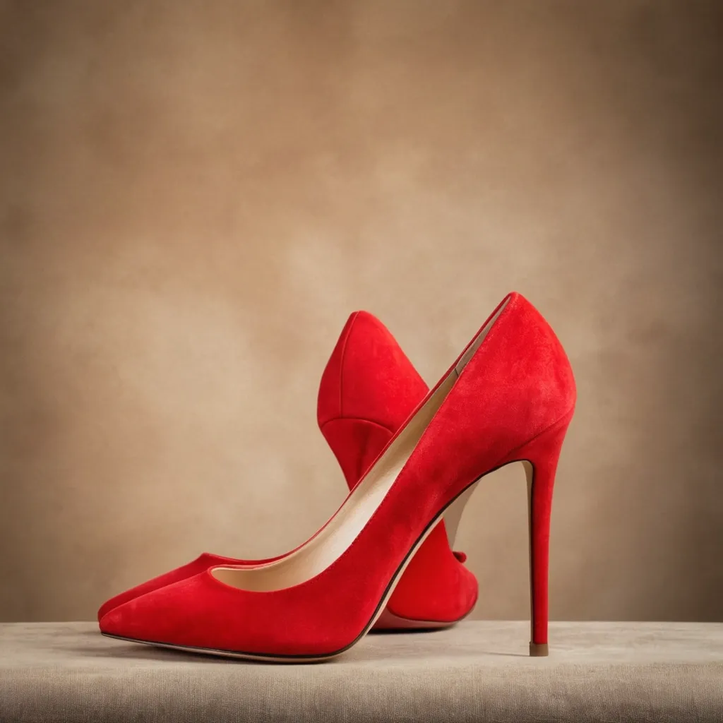 detailed photo of red high heels