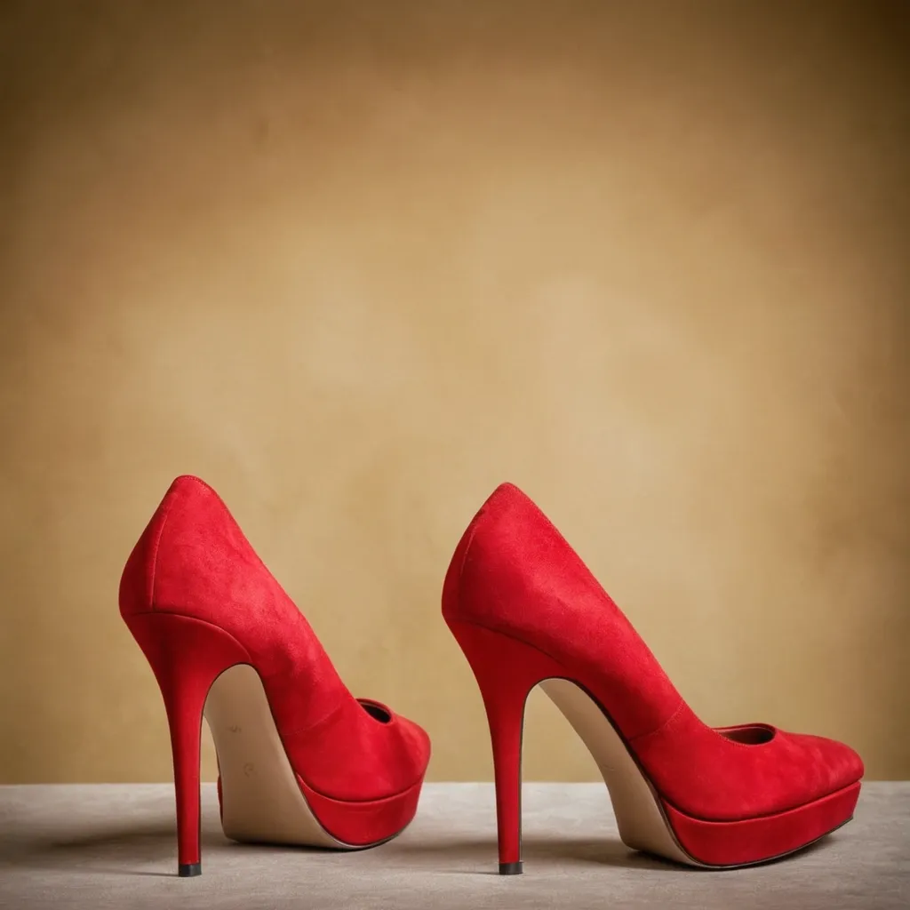 detailed photo of red high heels