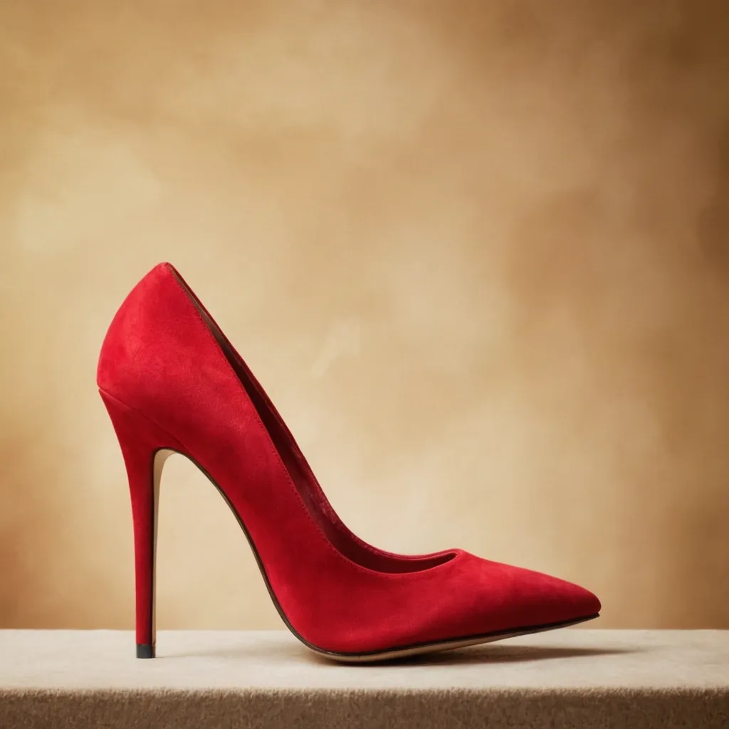 detailed photo of red high heels