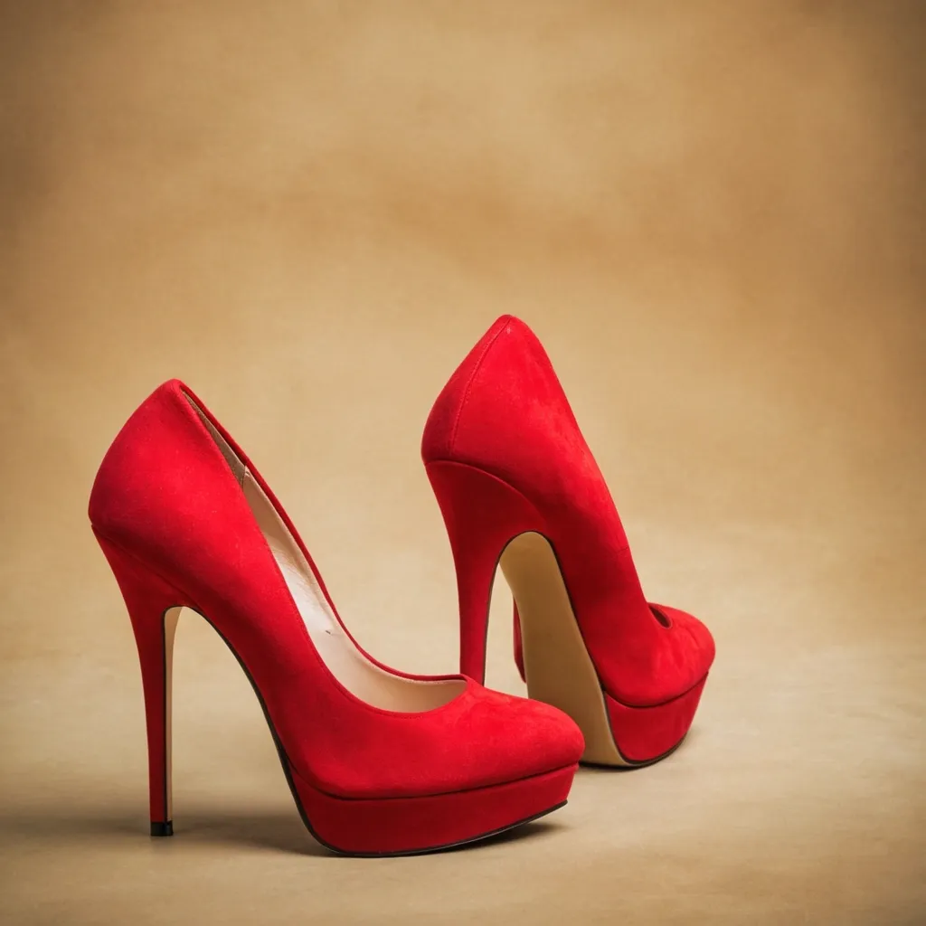 detailed photo of red high heels