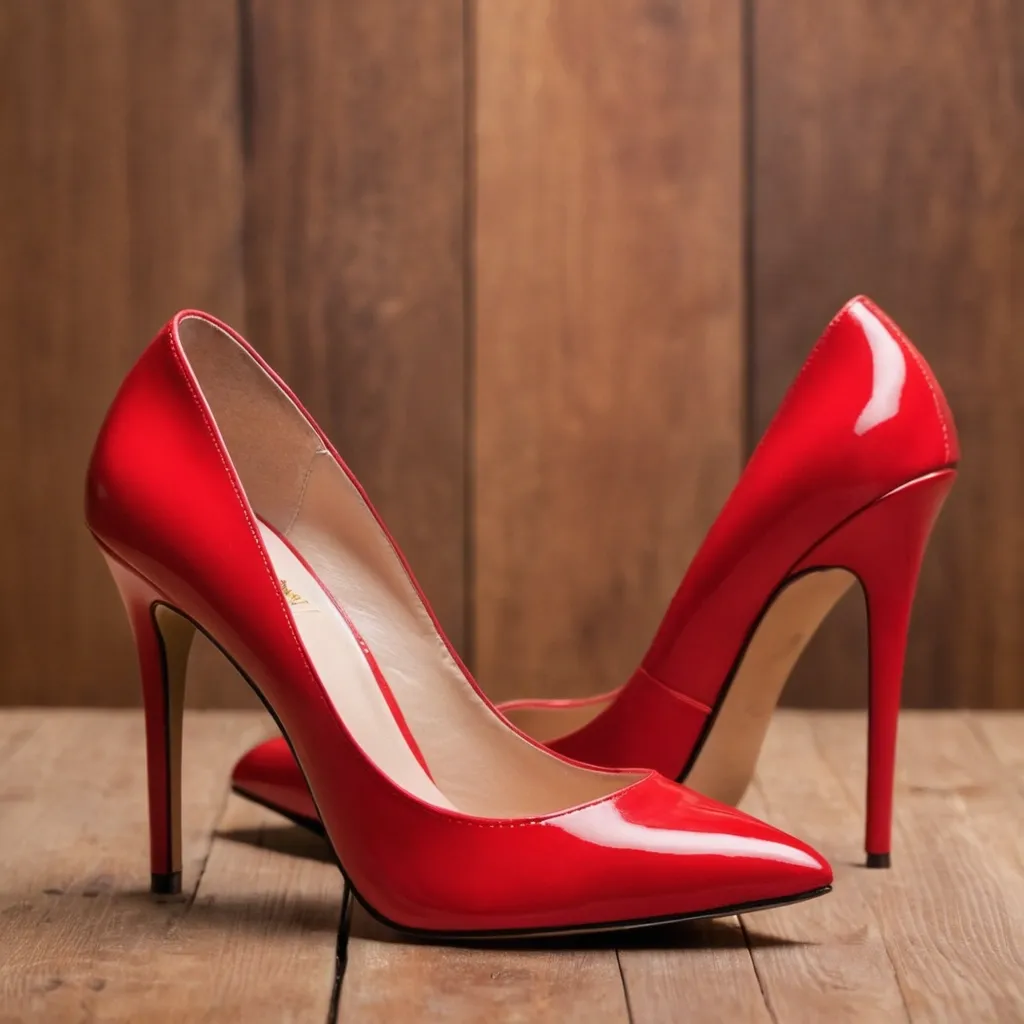 detailed photo of red high heels