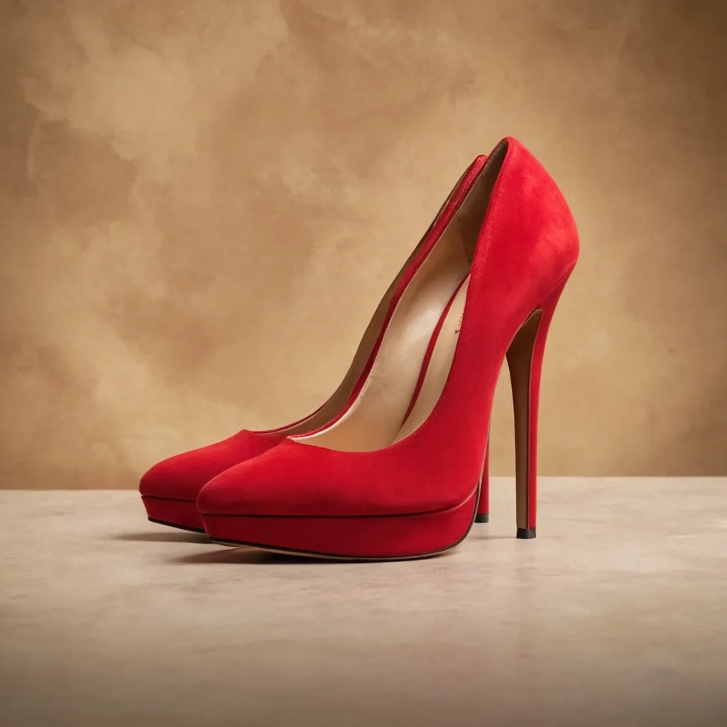 detailed photo of red high heels