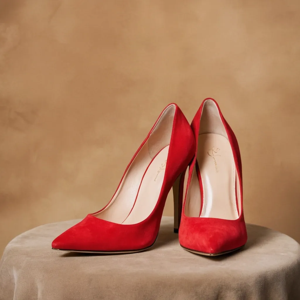 detailed photo of red high heels