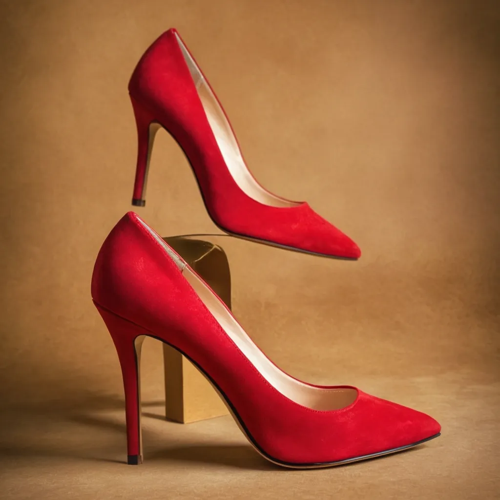 detailed photo of red high heels