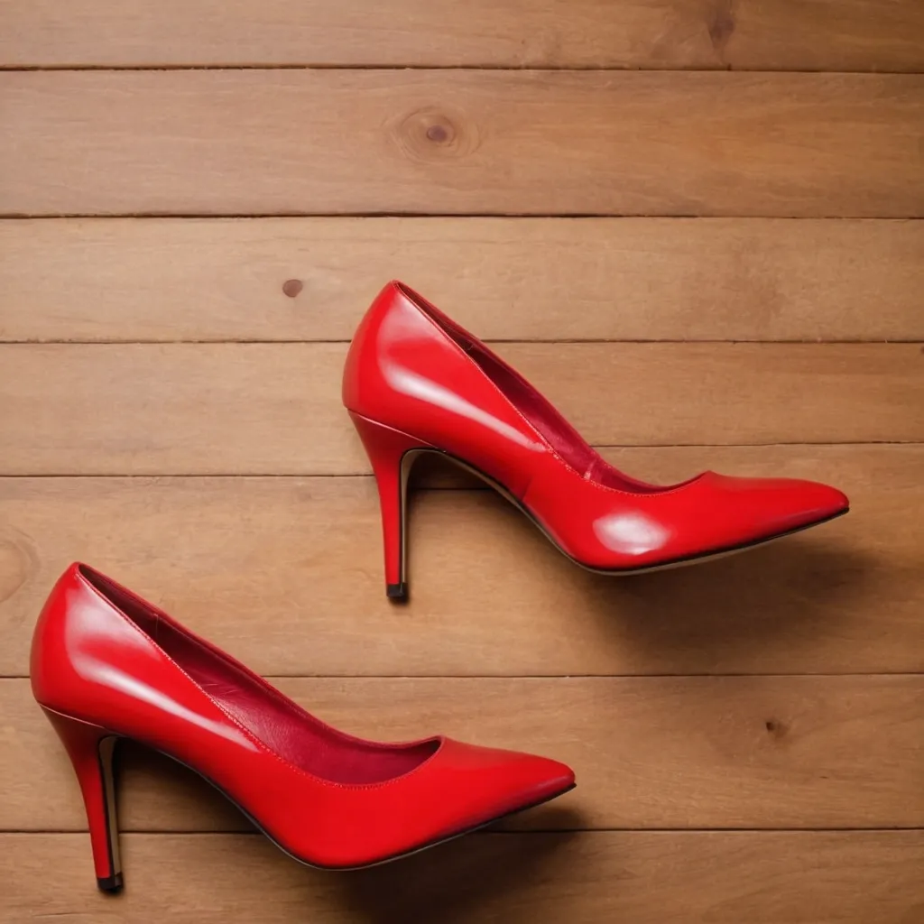 detailed photo of red high heels