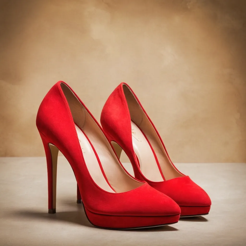 detailed photo of red high heels
