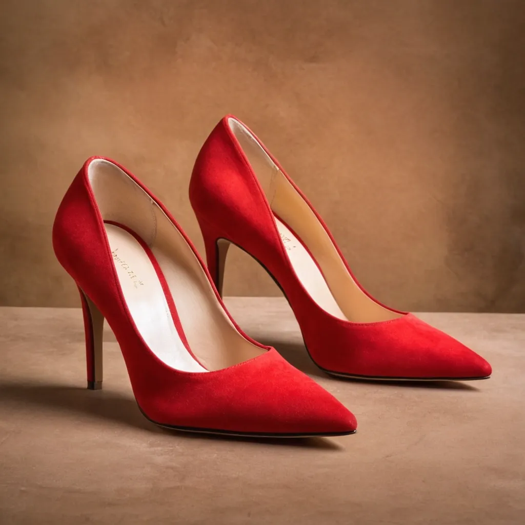 detailed photo of red high heels