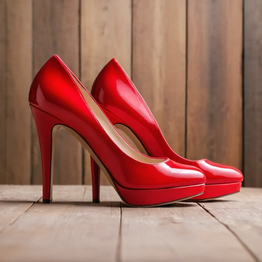 detailed photo of red high heels
