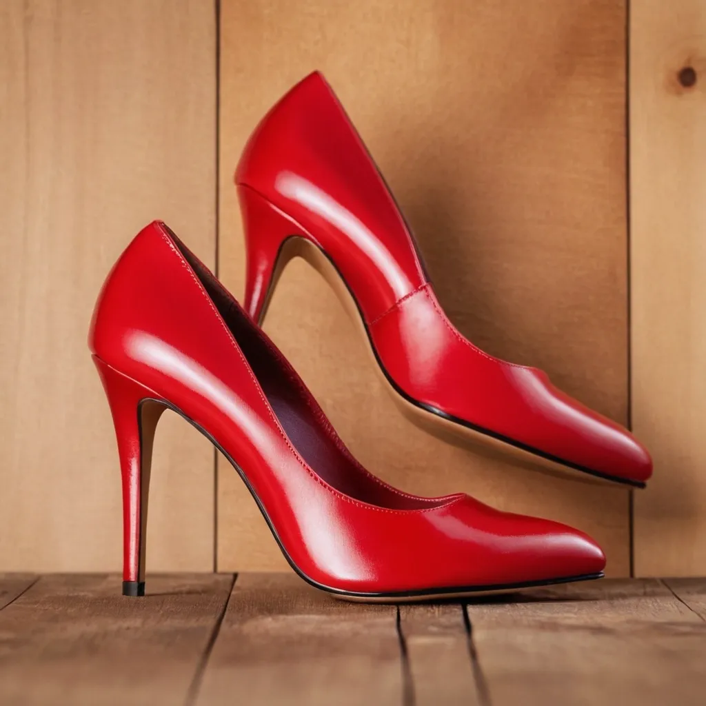 detailed photo of red high heels