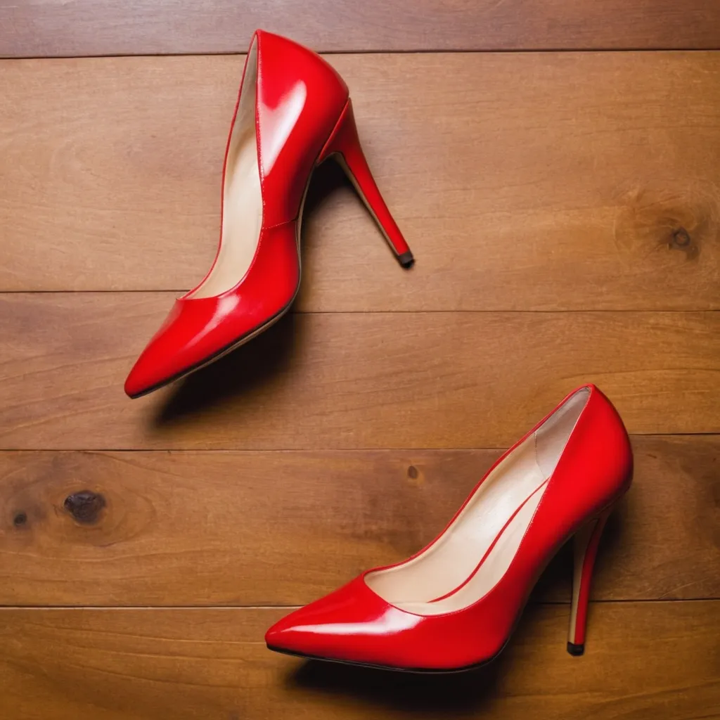 detailed photo of red high heels