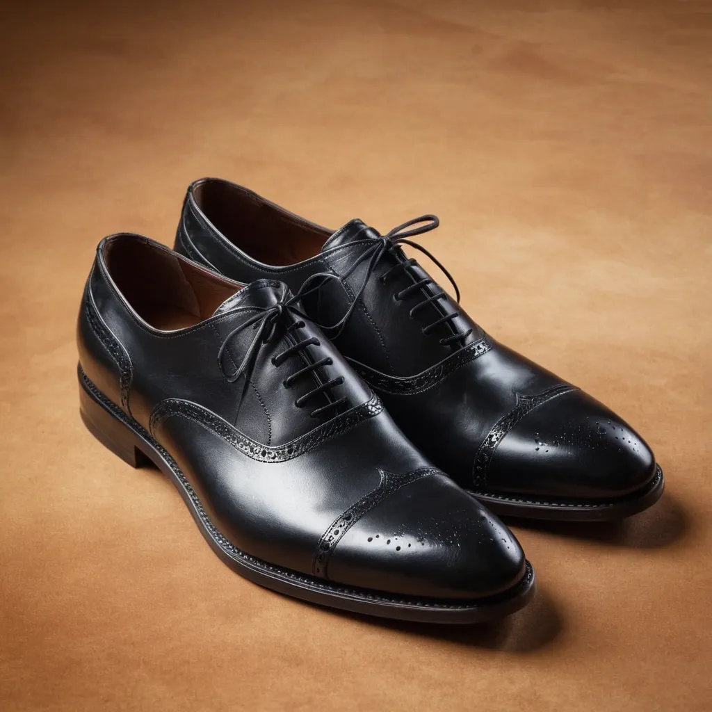 detailed photo of black oxfords