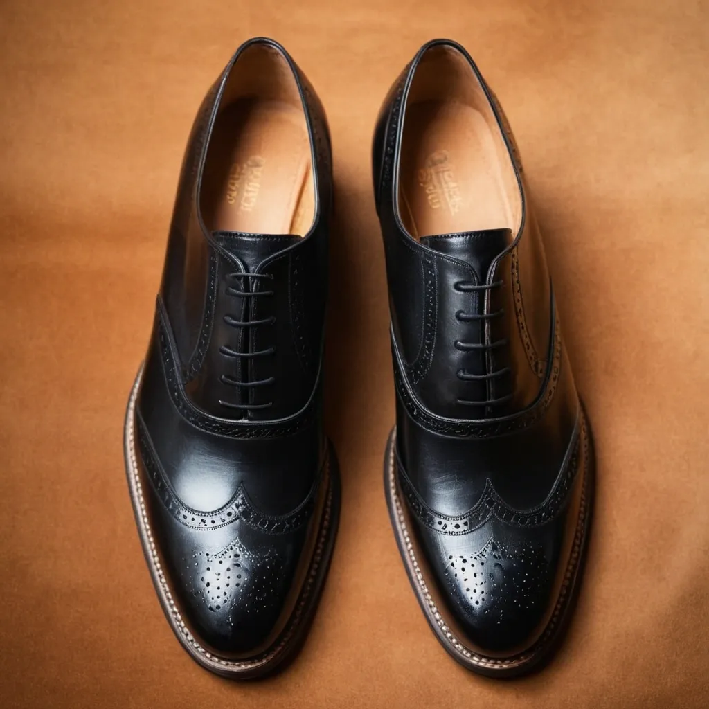 detailed photo of black oxfords