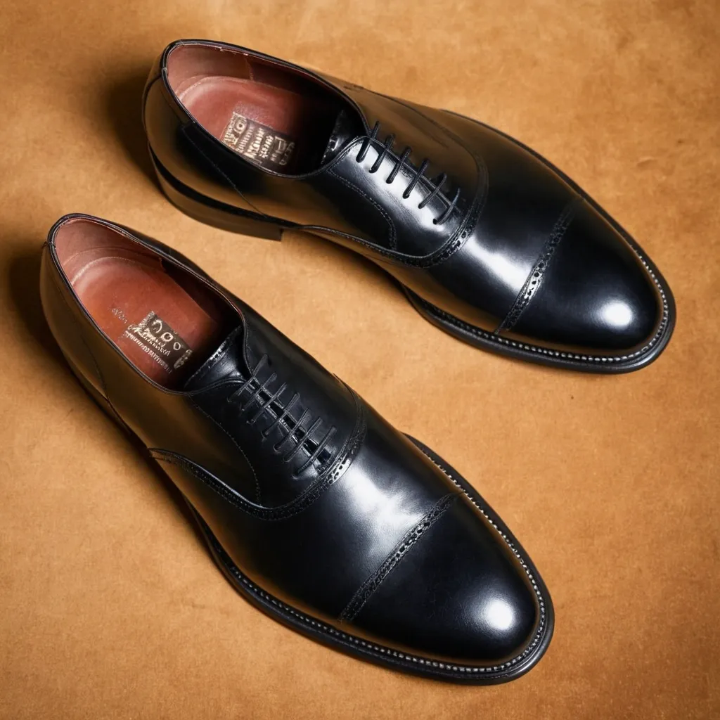 detailed photo of black oxfords
