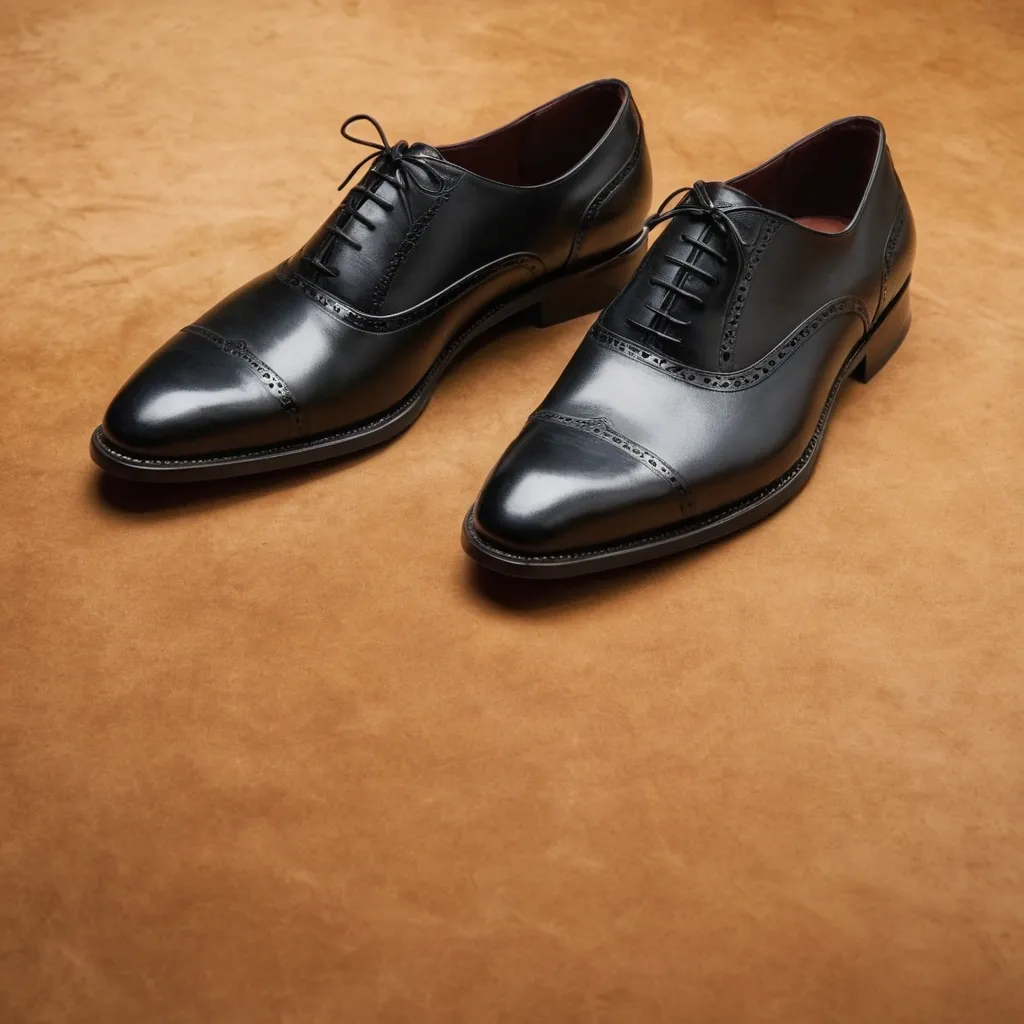 detailed photo of black oxfords