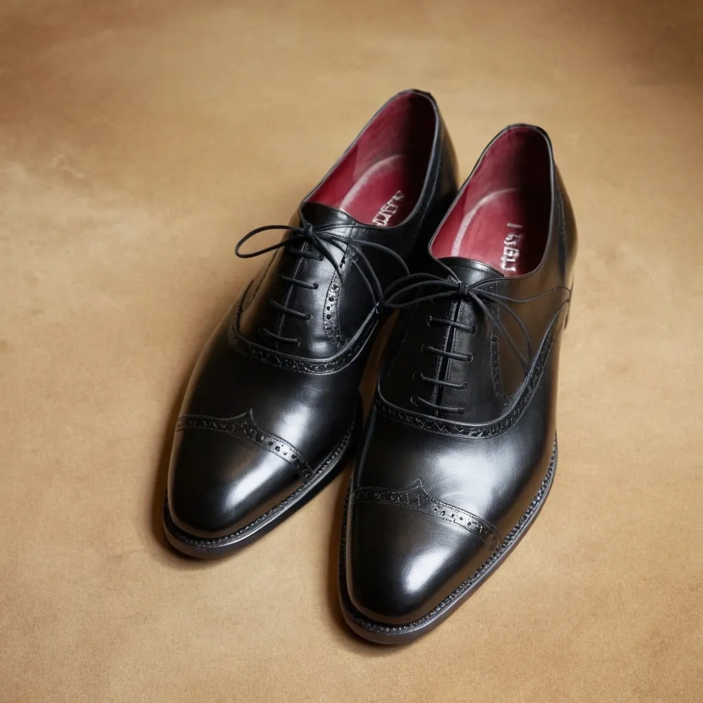 detailed photo of black oxfords