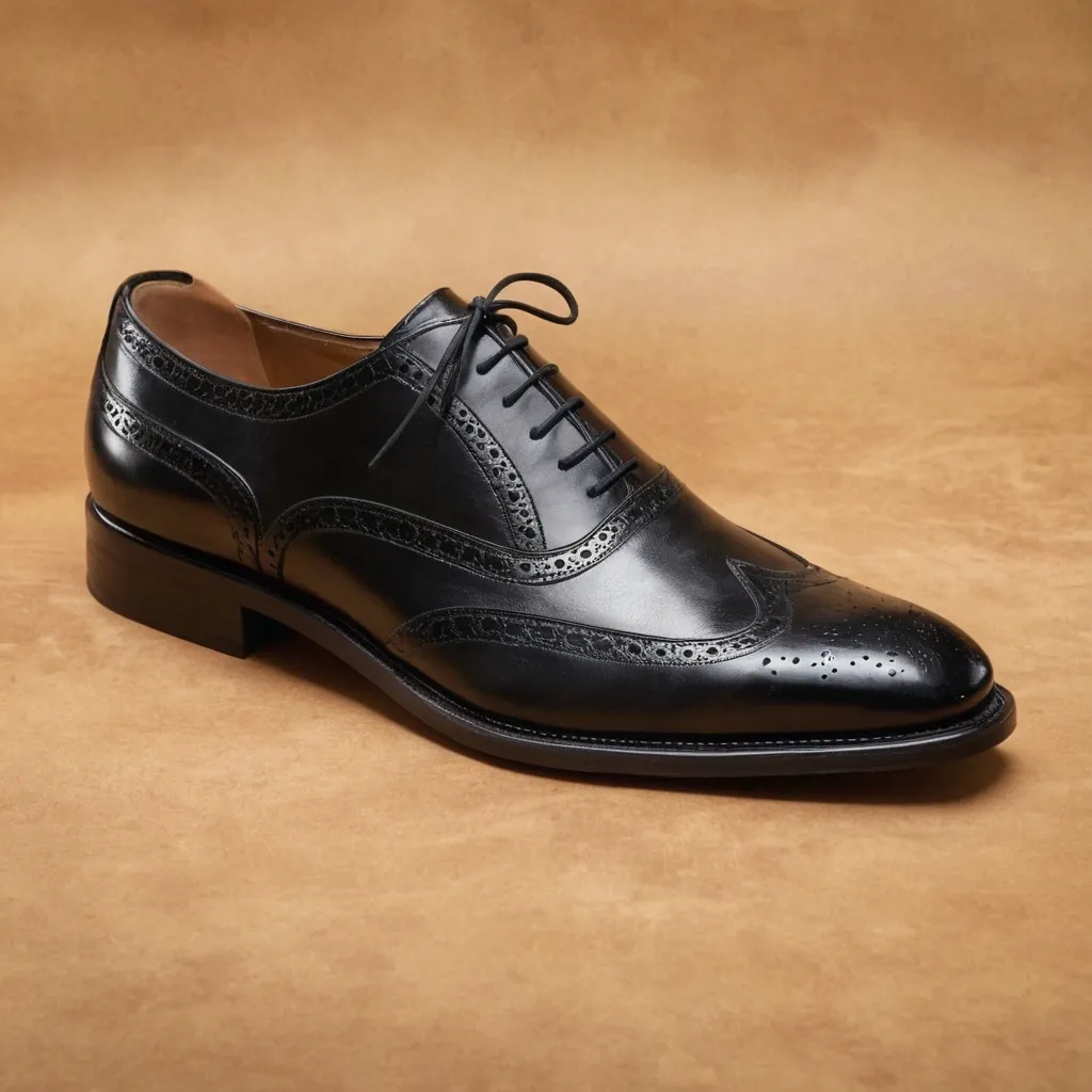 detailed photo of black oxfords