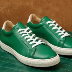 photo of #6 green sneakers