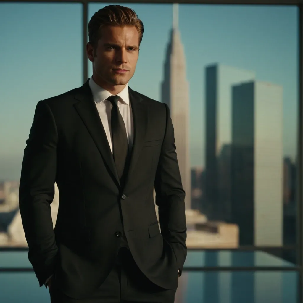 detailed photo of mens black suit