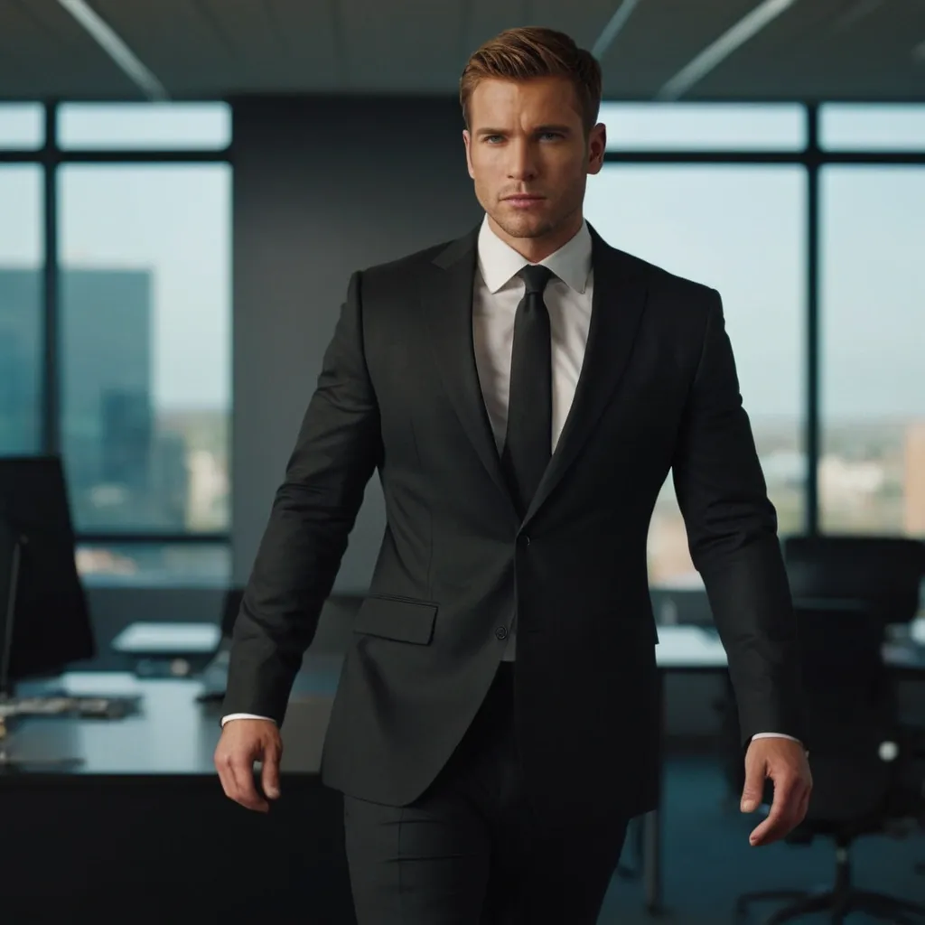 detailed photo of mens black suit