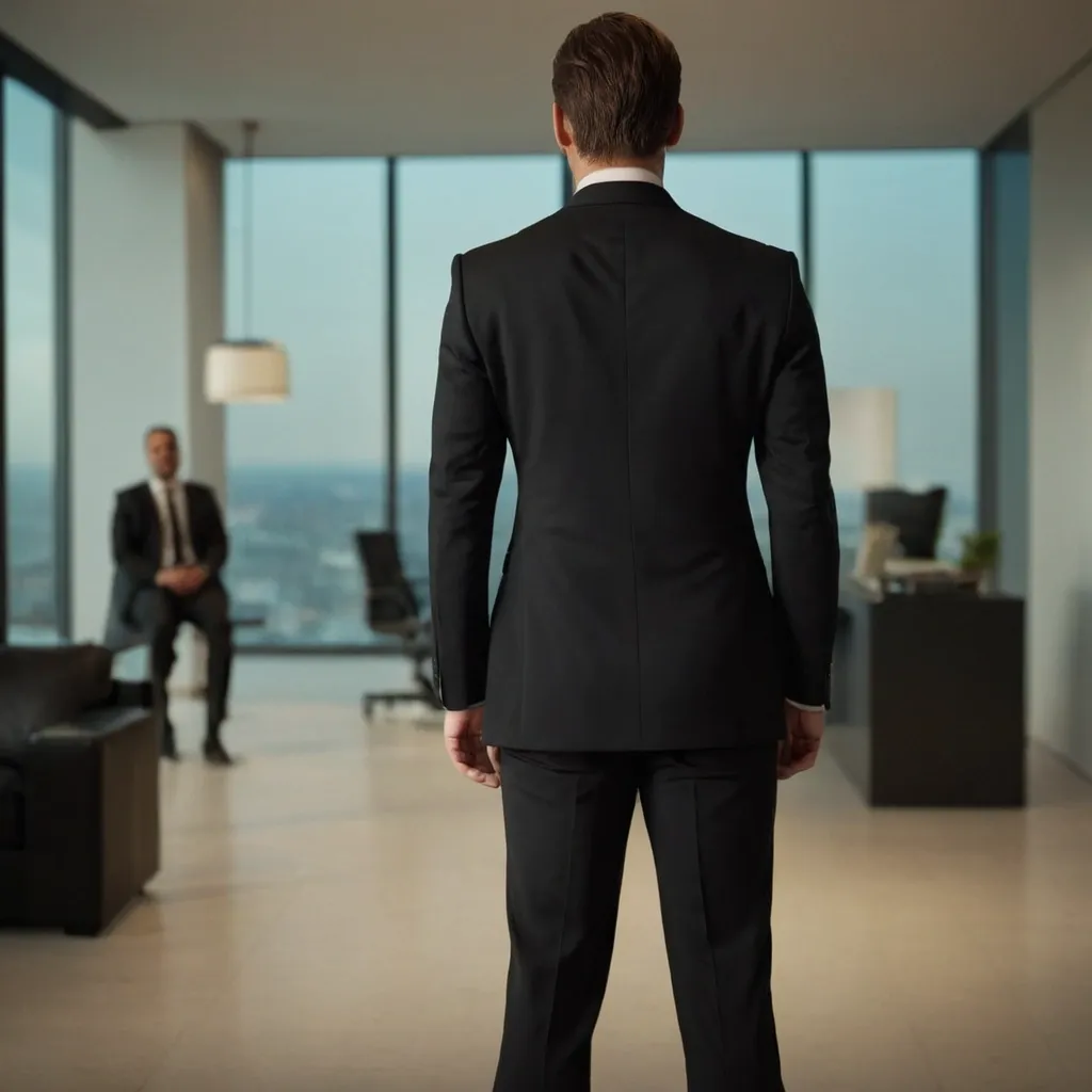 detailed photo of mens black suit