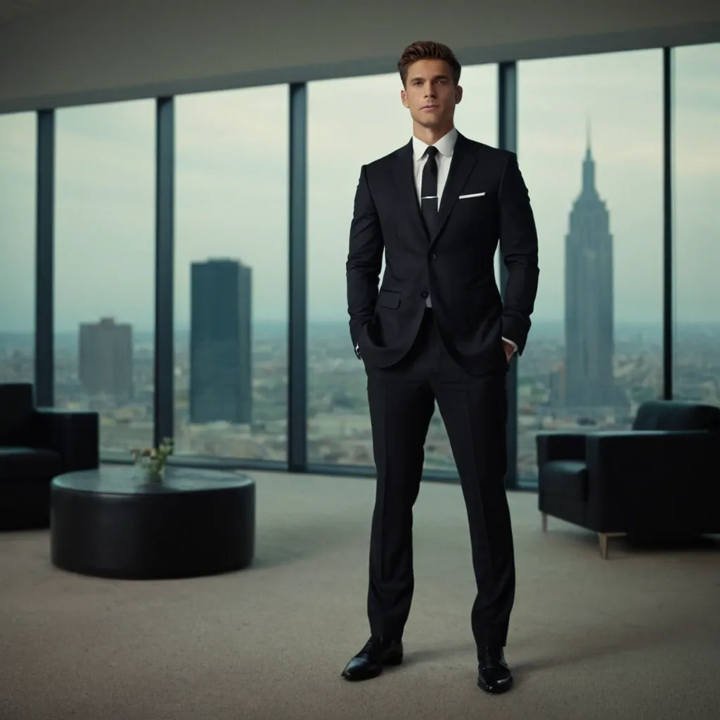 detailed photo of mens black suit