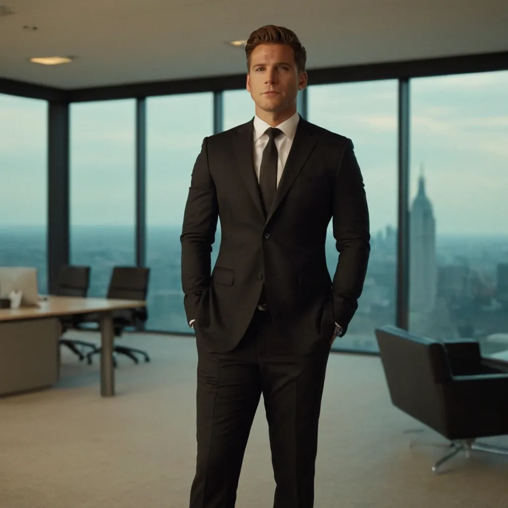 detailed photo of mens black suit