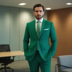 photo of #2 mens green suit
