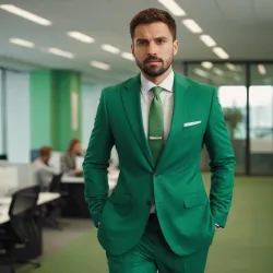 photo of #2 mens green suit