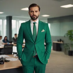 photo of #2 mens green suit