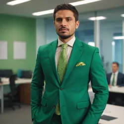 photo of #2 mens green suit