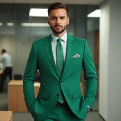 photo of #2 mens green suit