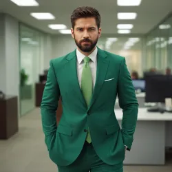 photo of #2 mens green suit