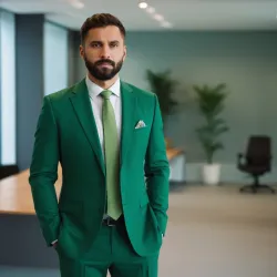 photo of #2 mens green suit