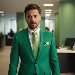 photo of #2 mens green suit