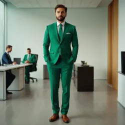 photo of #2 mens green suit