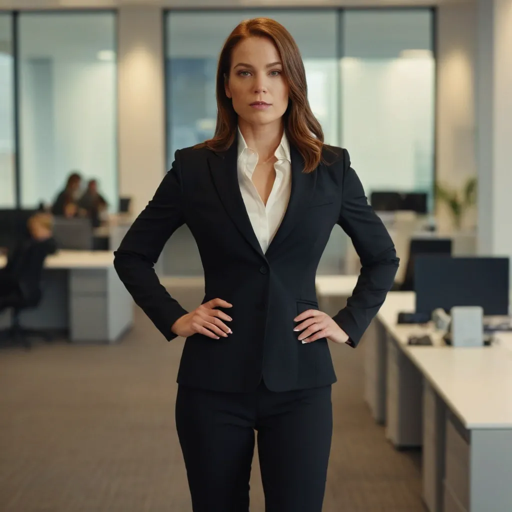 detailed photo of womens black suit