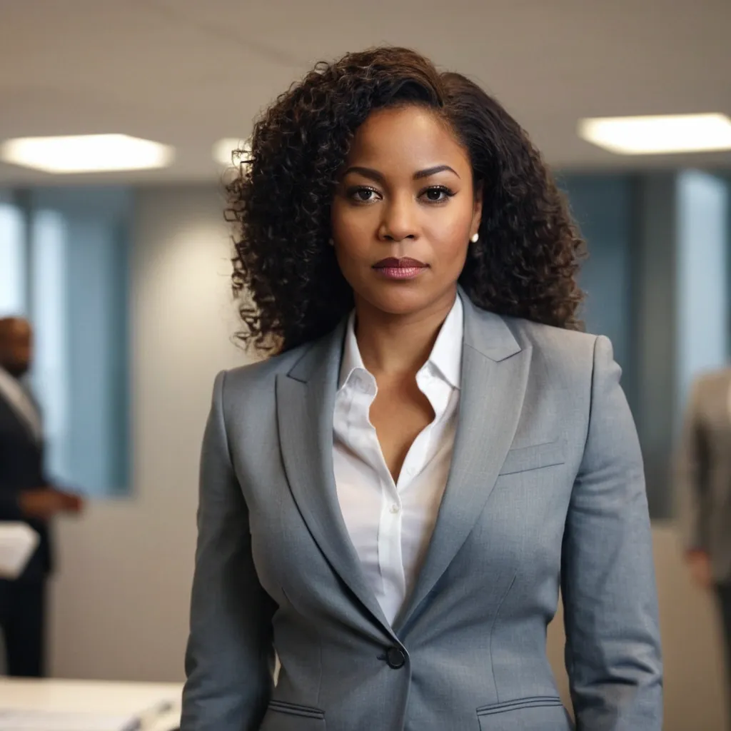 detailed photo of womens gray suit