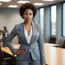 photo of #5 womens gray suit