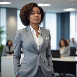 photo of #5 womens gray suit