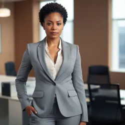 photo of #5 womens gray suit